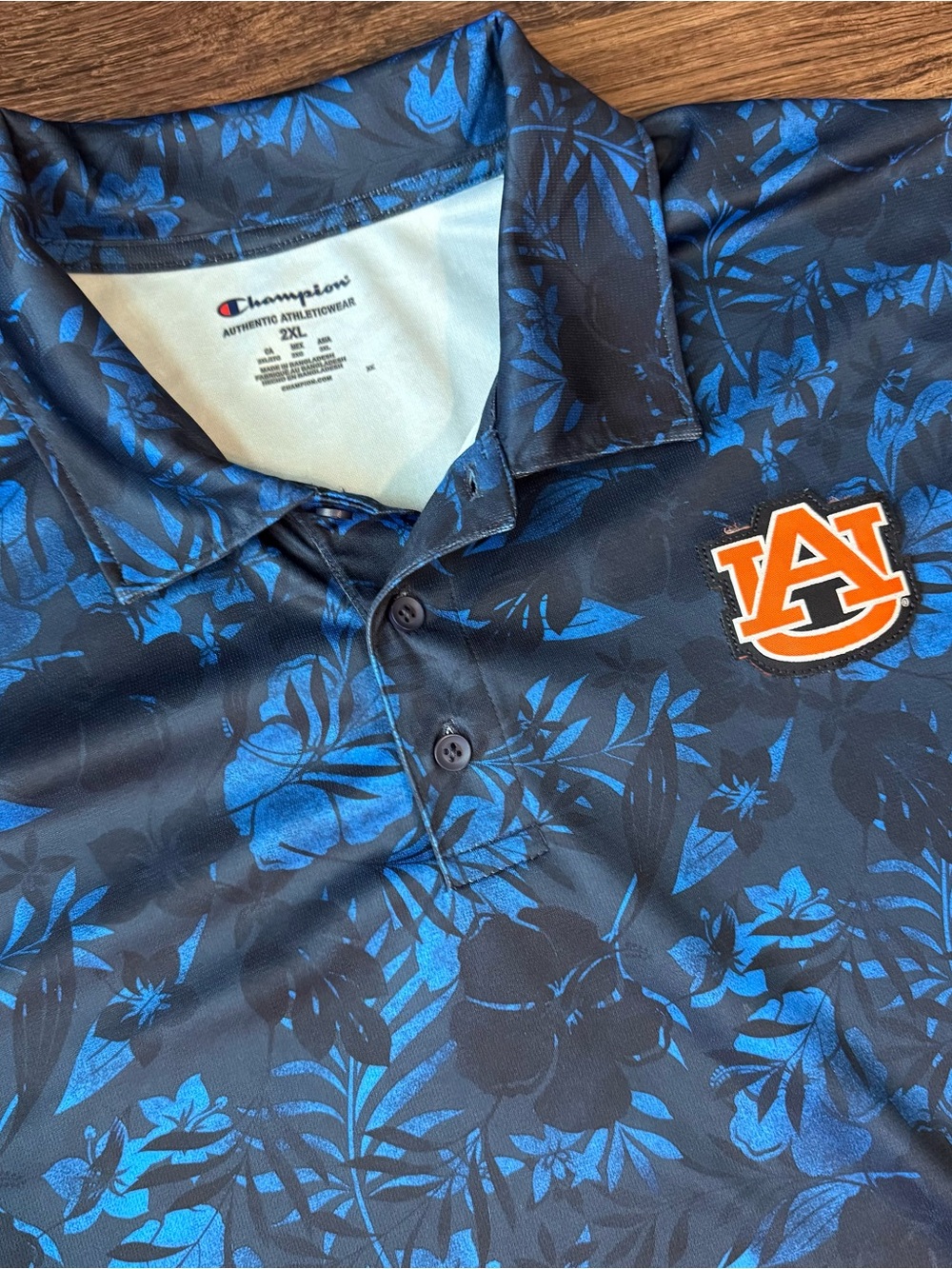 Auburn Tigers Polo Shirt Mens 2XL Hawaiian Champion Stretch NCAA Performance